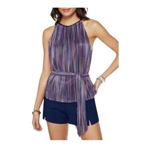 Ramy brook ansel metallic halter neck top My